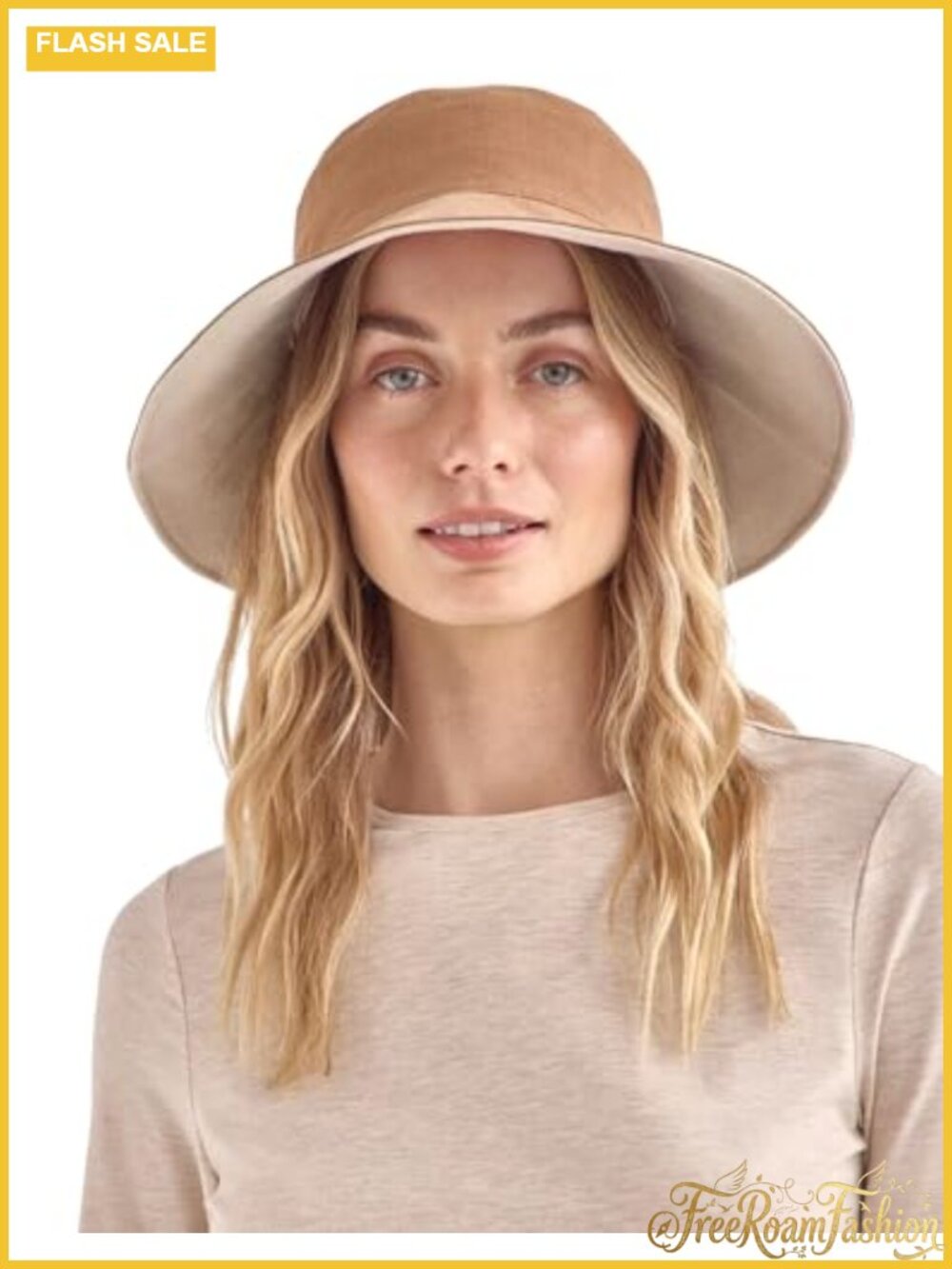 Solbari Women's Resort Wide Brim Sun Hat UPF 50+ Cotton Linen